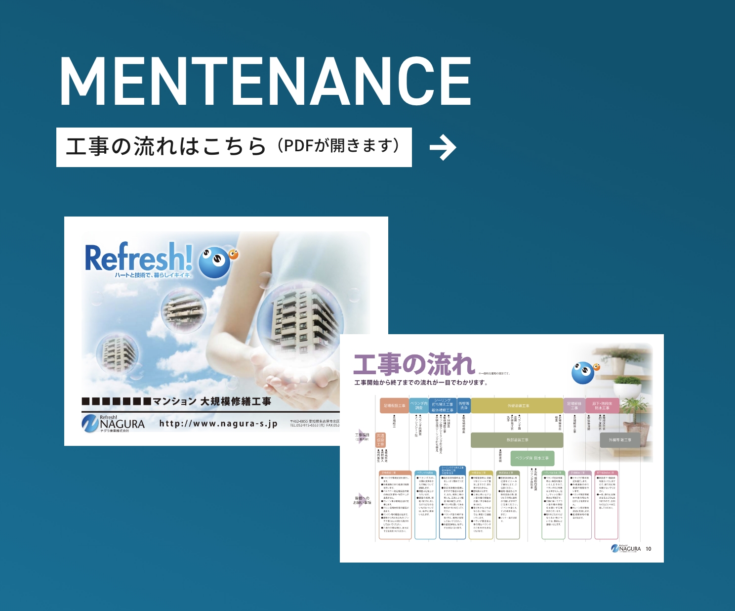 MENTENANCE 工事の流れはこちら（PDFが開きます）