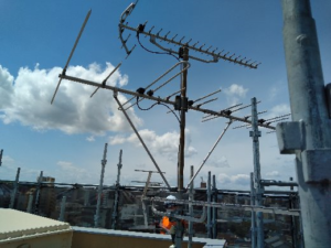 メッシュシート畳みとアンテナの撤去 本文画像