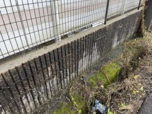 擁壁の高圧洗浄 本文画像