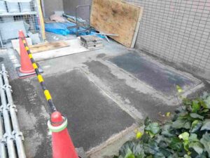 駐車場陥没部補修 本文画像